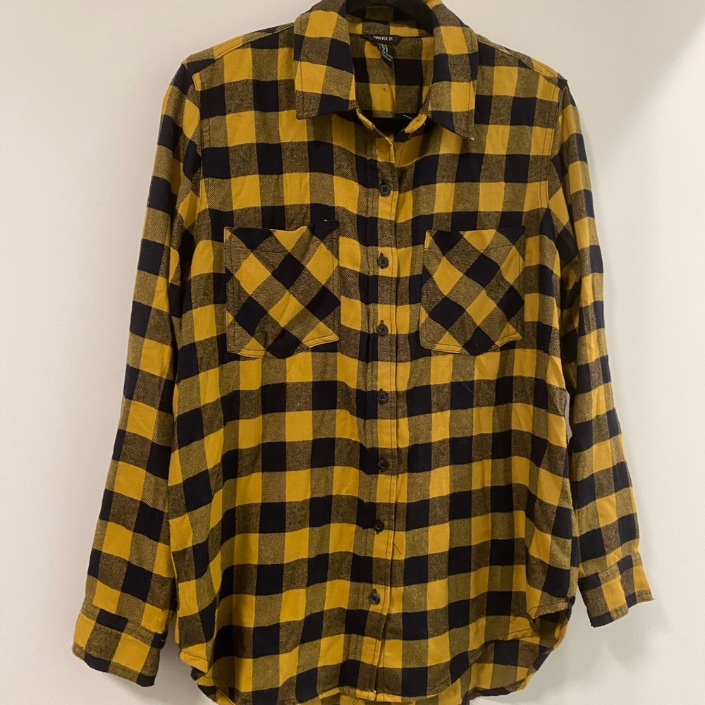 Yellow checkered flannel